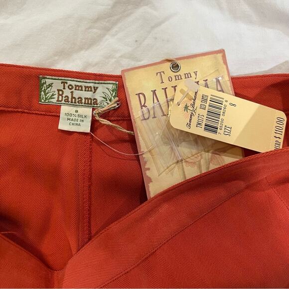 Tommy Bahama NWT Jamaican Jammer cropped Wide Leg Silk Pant sz 8 Red Earth - Picture 3 of 13